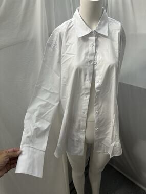 ZC Women's Button Down Shirts Classic Fit Dress Shirt Work Business Sz 2XL